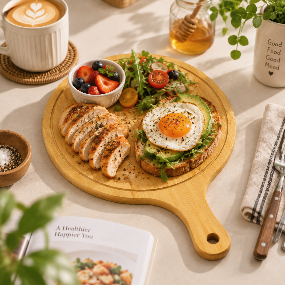 Bamboo Pizza Board & Charcuterie Serving Tray